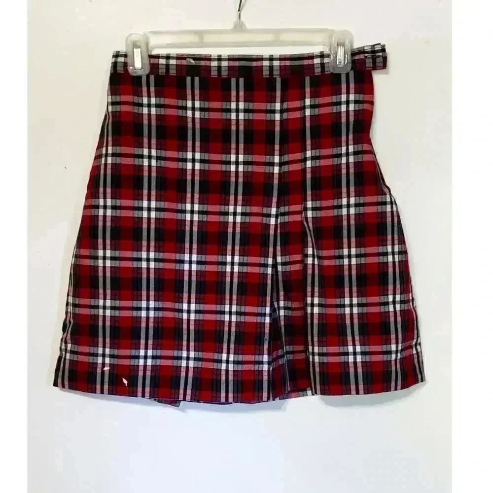 SchoolBelles plaid uniform skirt with‎ pockets shorts under juniors size 7 or 28